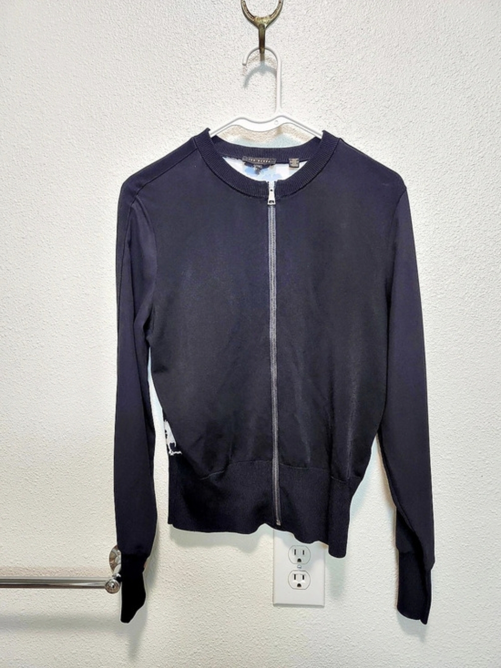 Ted Baker Floral Bomber Jacket in Black & White Size 1 Like New